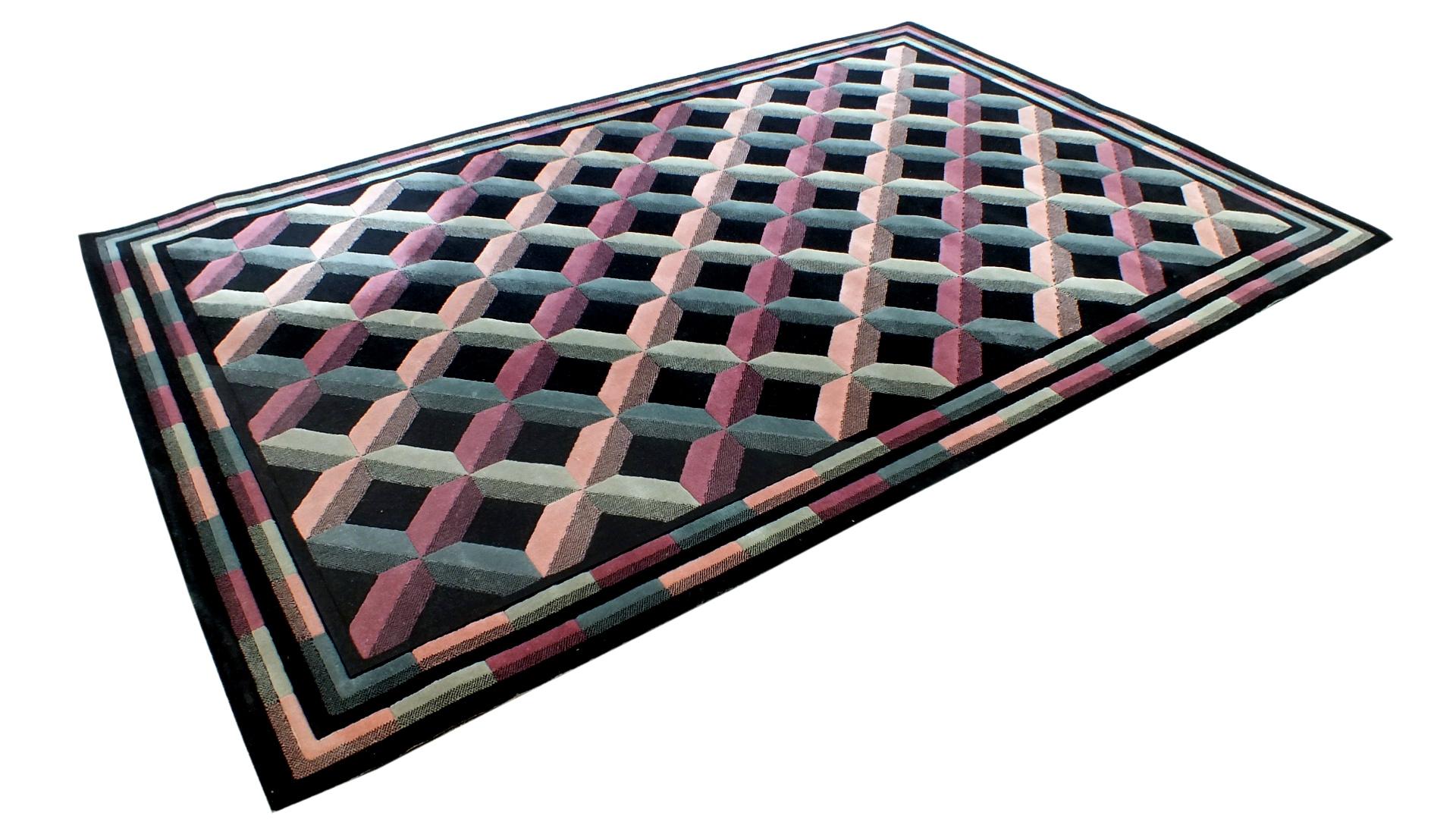 Missoni by T&J. Vestor in years '80 optical art carpet wool For Sale 3