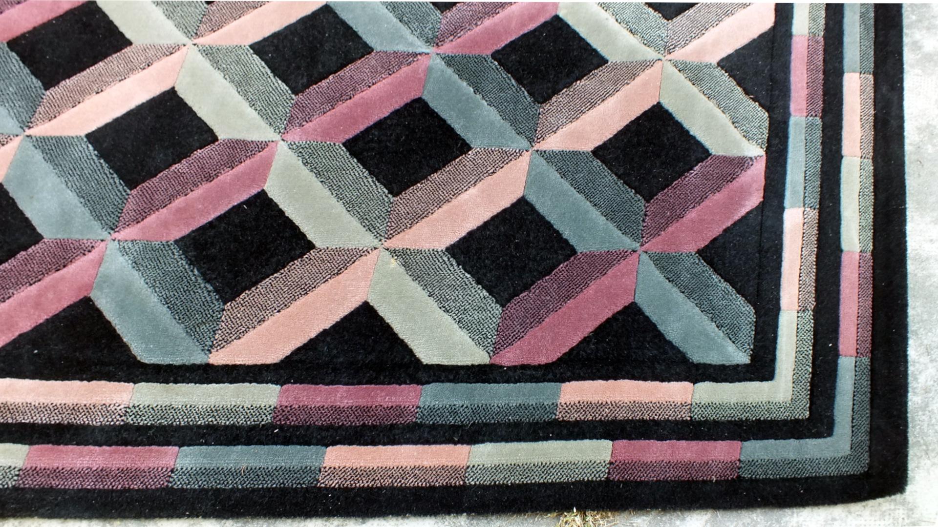 Missoni by T&J. Vestor in years '80 optical art carpet wool For Sale 4