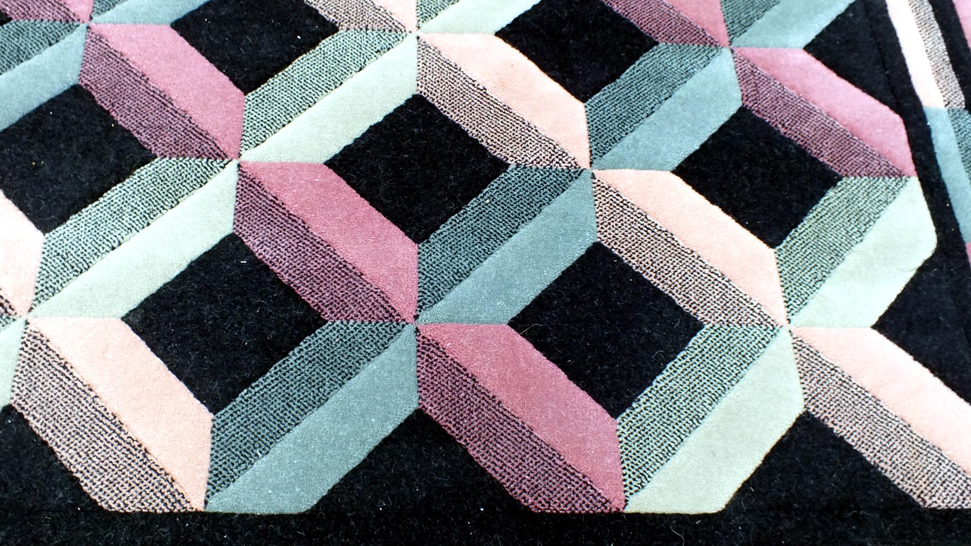 Missoni by T&J. Vestor in years '80 optical art carpet wool For Sale 5