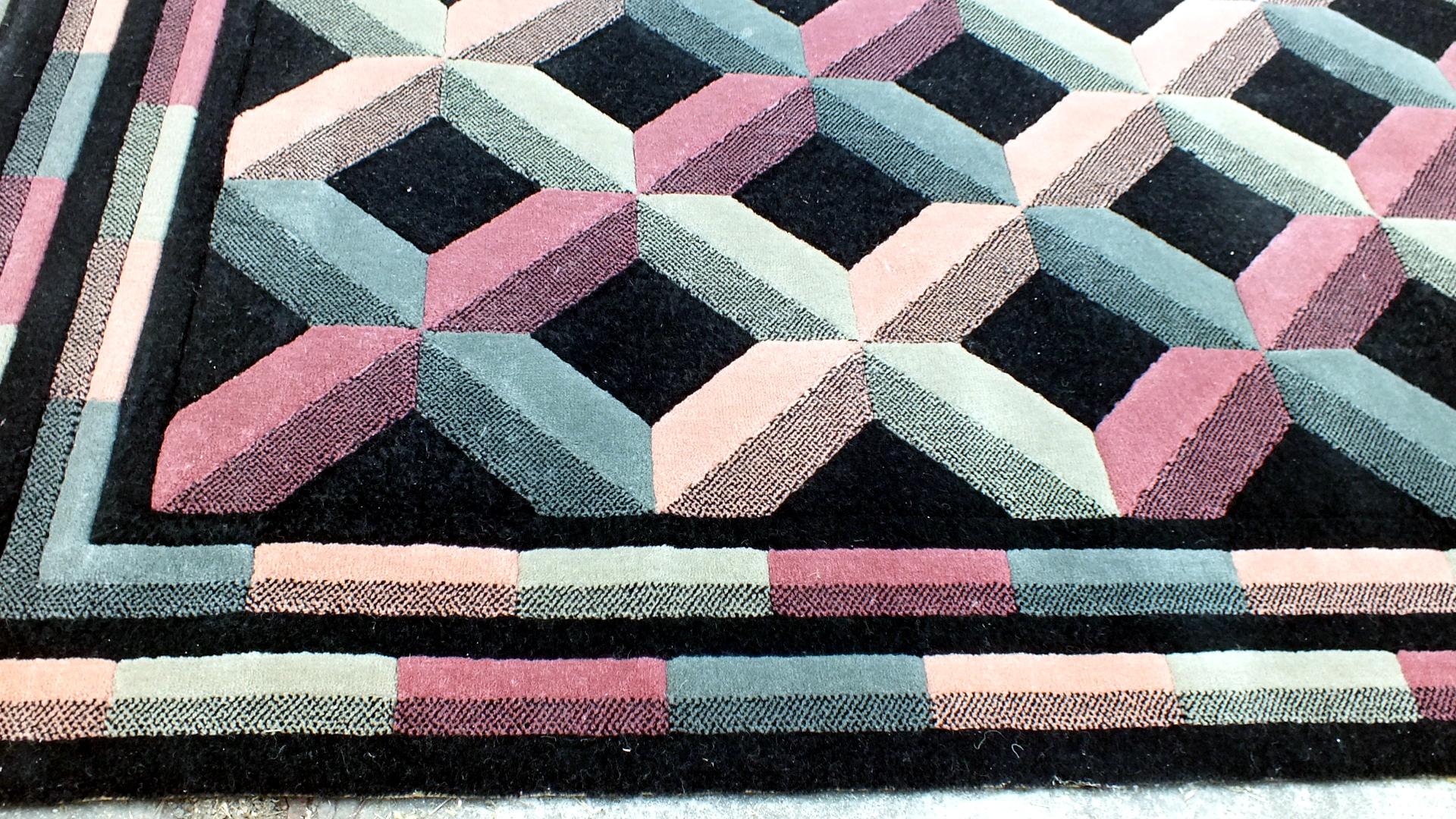 Late 20th Century Missoni by T&J. Vestor in years '80 optical art carpet wool For Sale