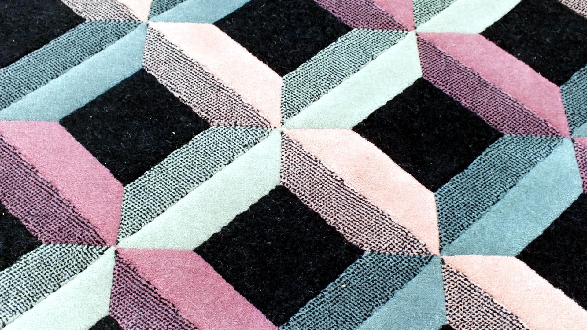 Missoni by T&J. Vestor in years '80 optical art carpet wool For Sale 2