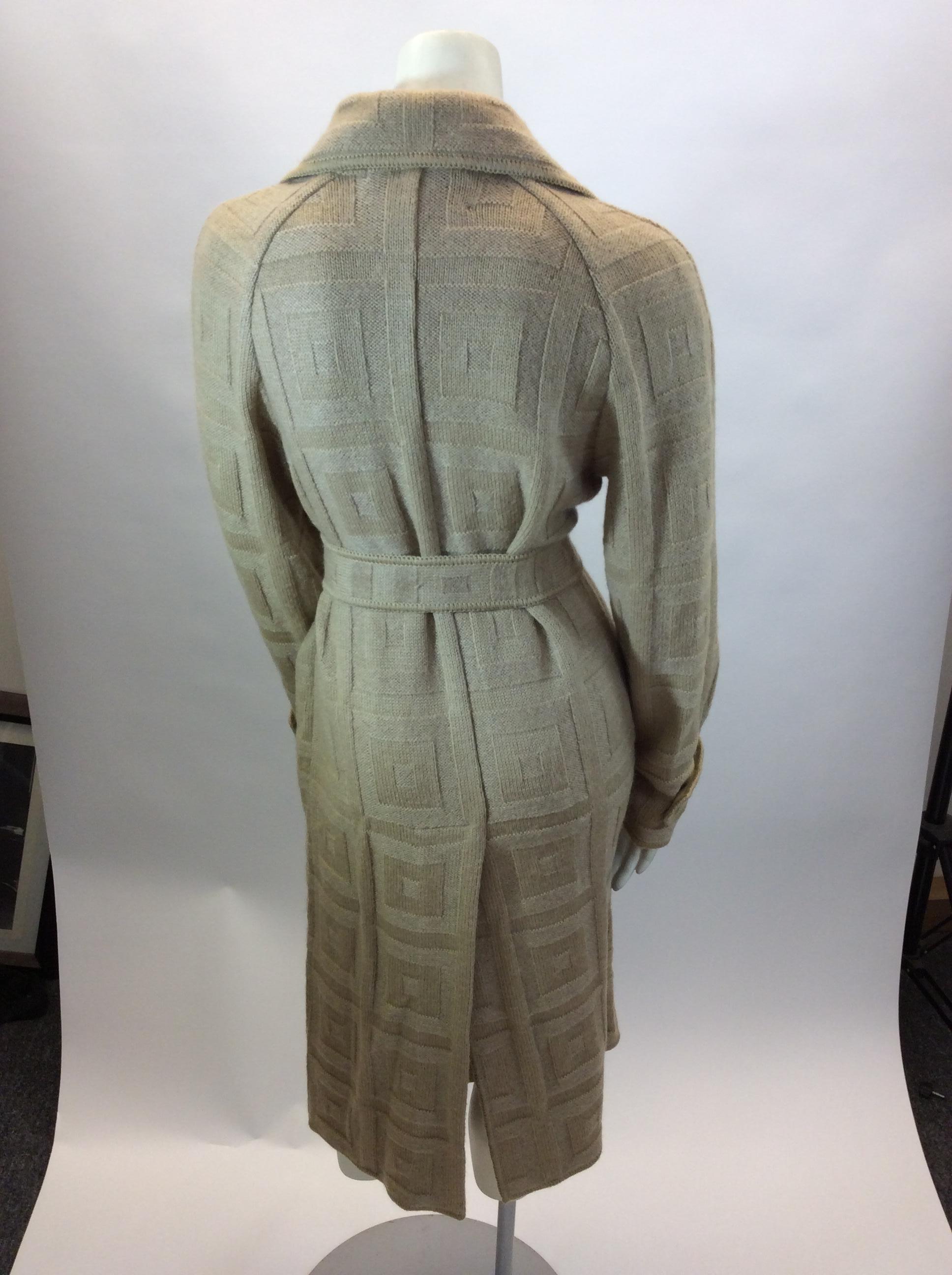 Gray Missoni Camel Knit Wool Coat For Sale
