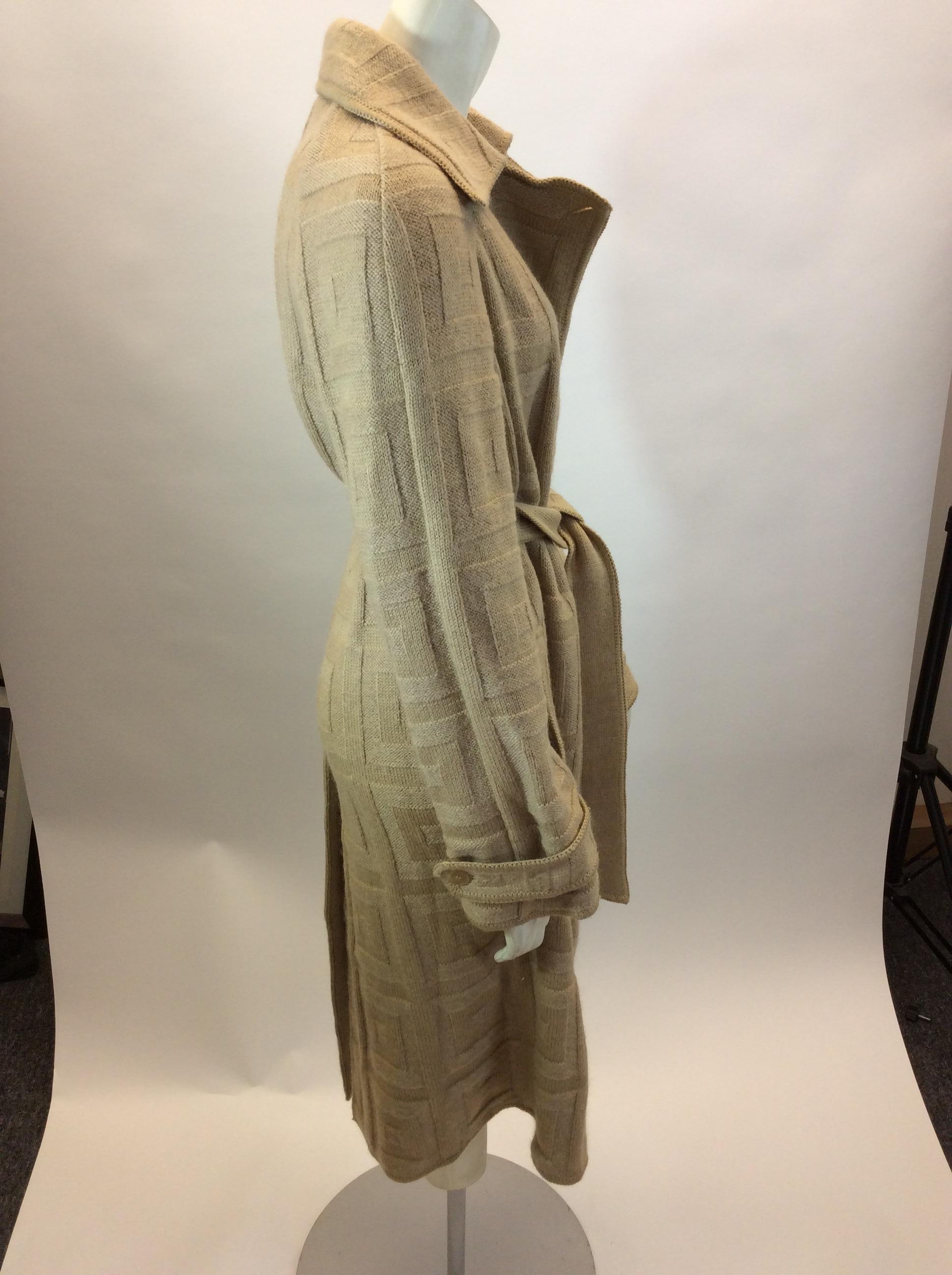 Missoni Camel Knit Wool Coat In Good Condition For Sale In Narberth, PA