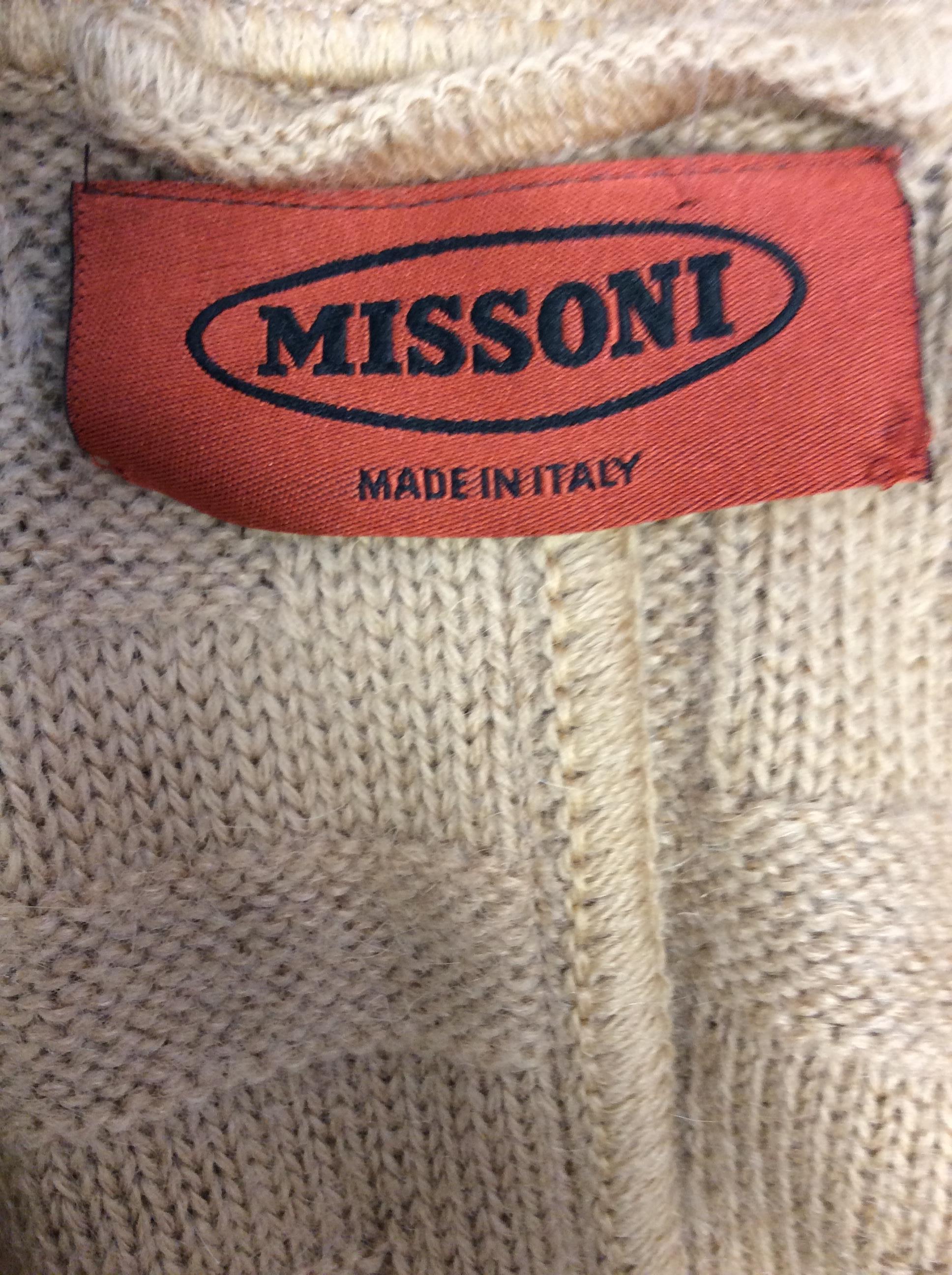 Missoni Camel Knit Wool Coat For Sale 3