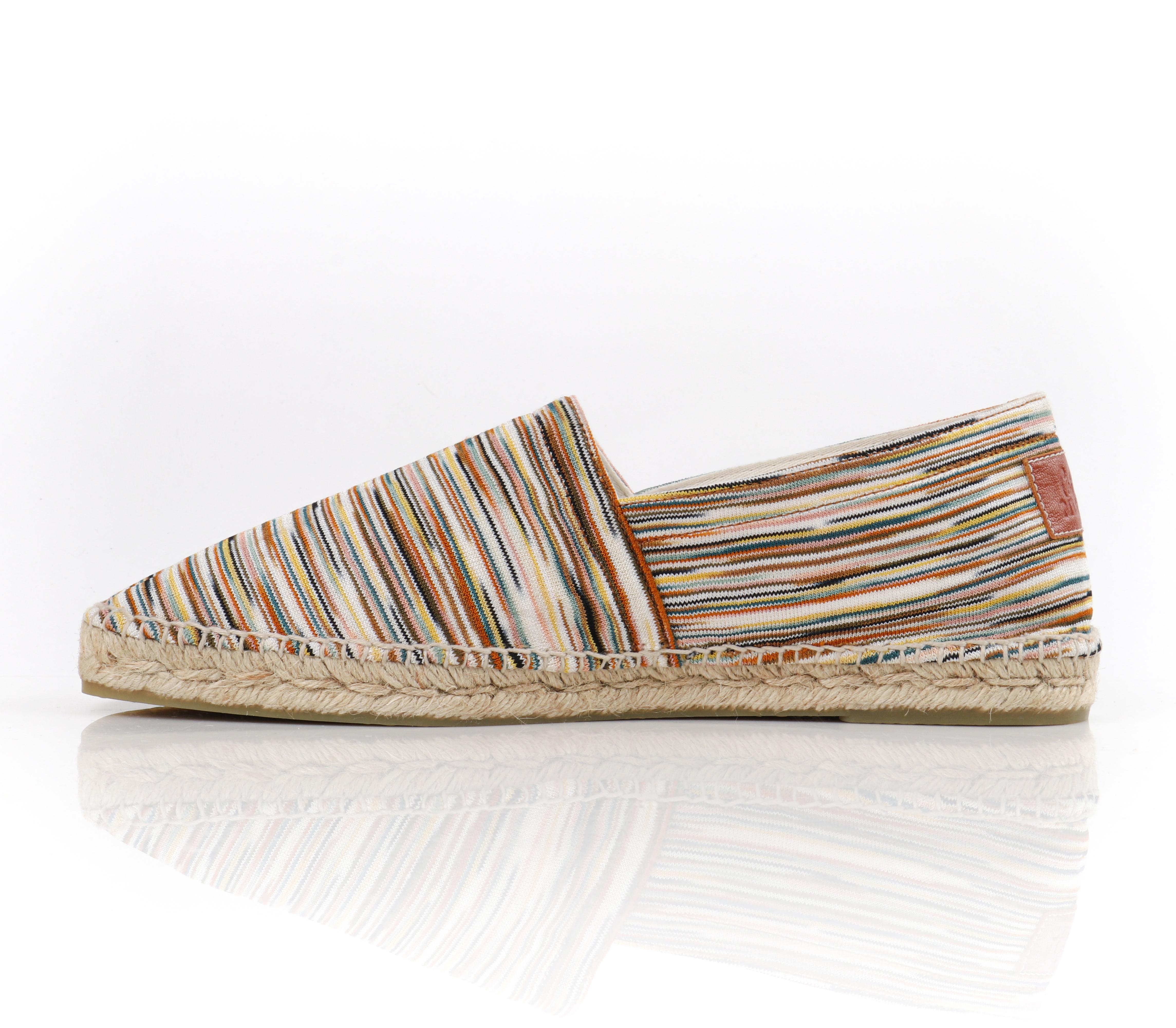 Beige MISSONI Castañer S/S 2019 Multicolor Stripe Jute Rope Kenda Espadrilles Shoes 