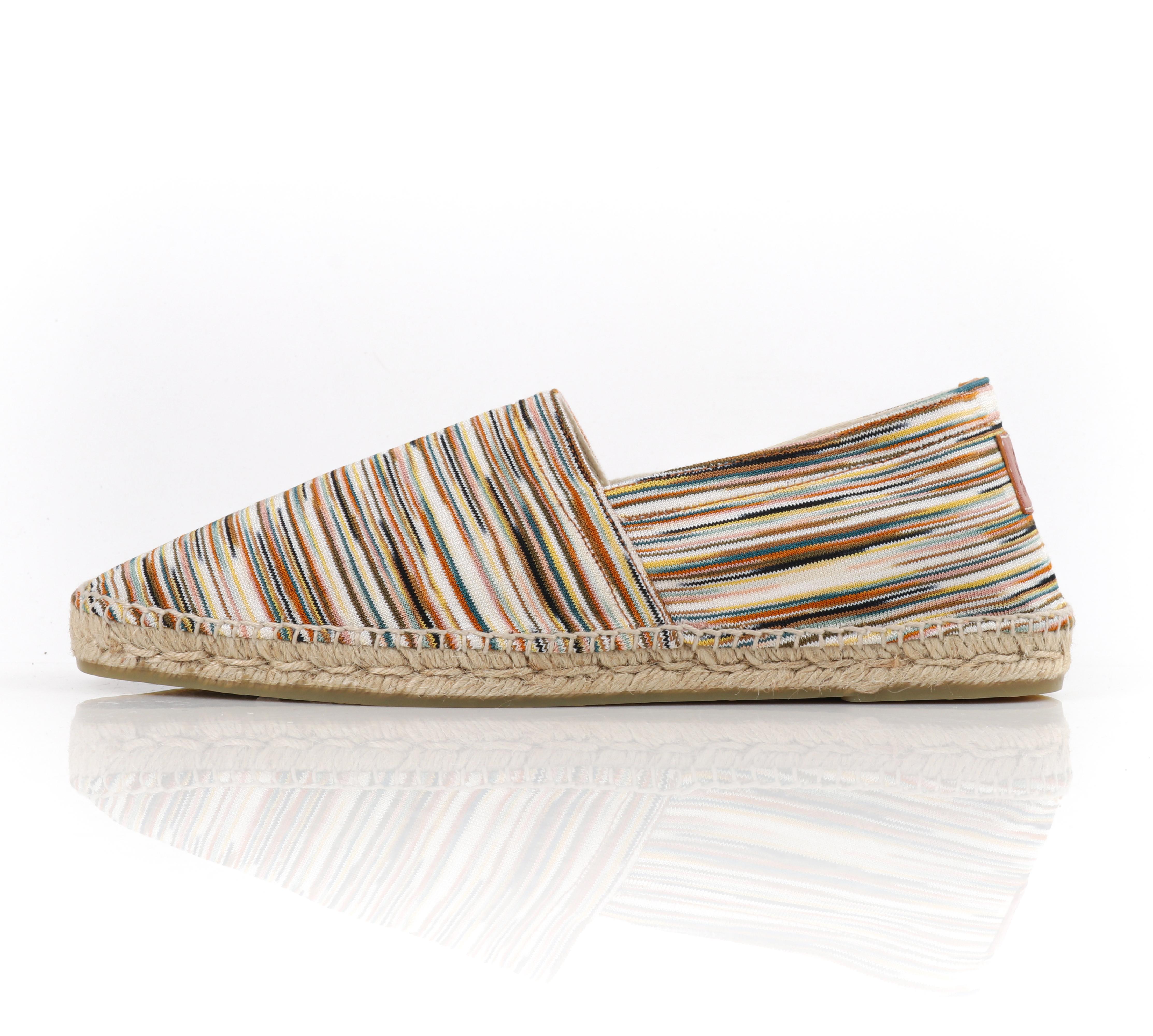 MISSONI Castañer S/S 2019 Multicolor Stripe Jute Rope Kenda Espadrilles Shoes  In Good Condition In Thiensville, WI