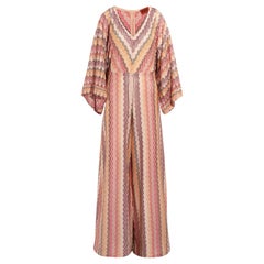 NEW Missoni Chevron Crochet Knit Open Leg Belted Jumpsuit Overall Playsuit