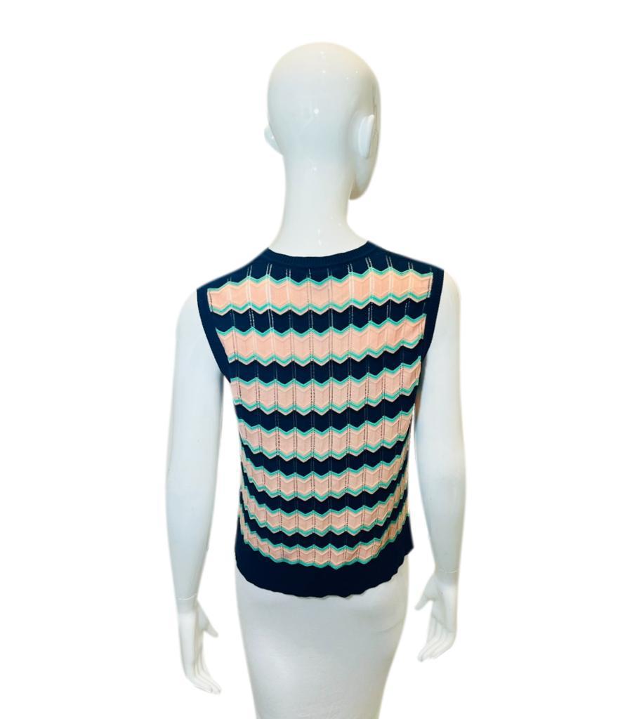 Women's Missoni Chevron Pattern Cotton Knit Vest For Sale