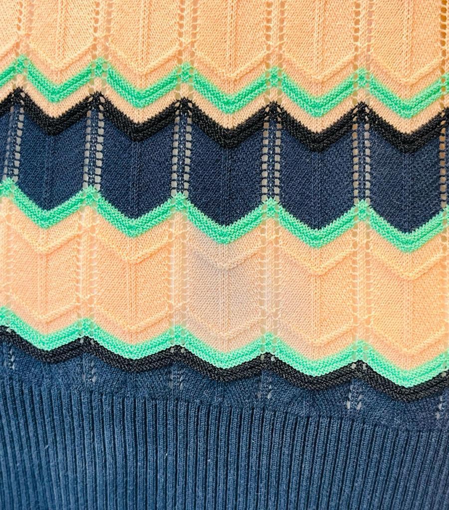 Missoni - Gilet en tricot de coton à motif de chevrons en vente 3