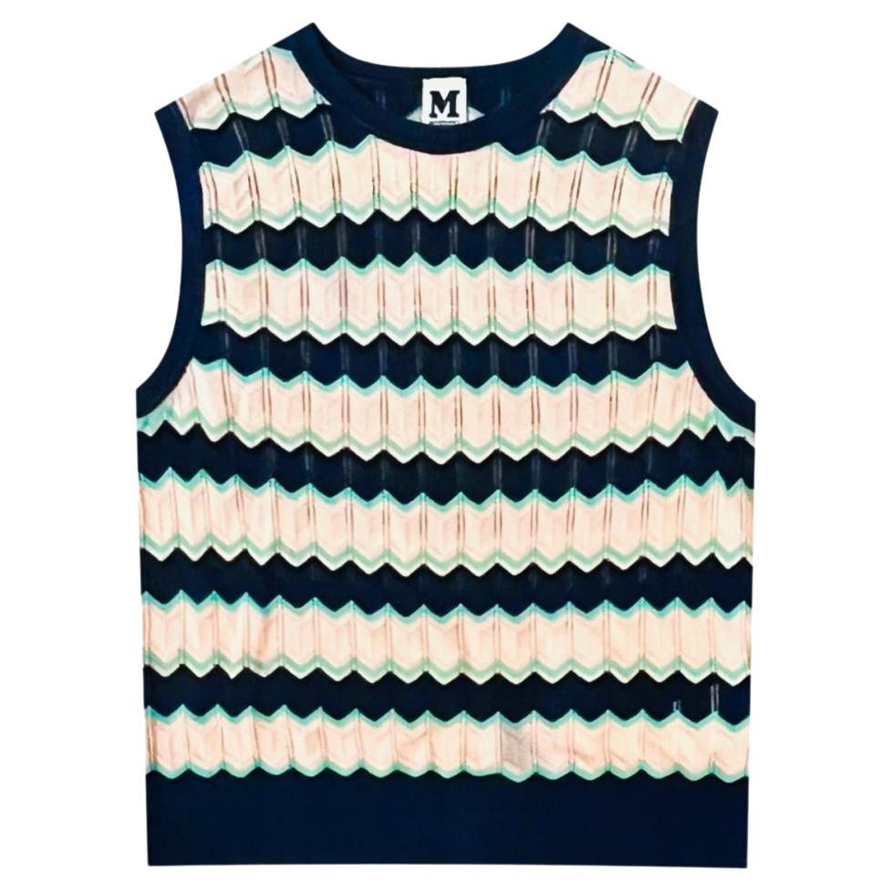 Missoni Chevron Pattern Cotton Knit Vest For Sale