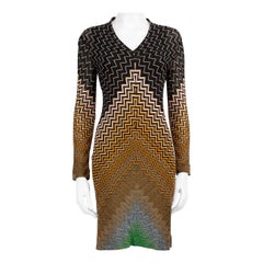 Missoni Chevron Printed V Neck Dress Size XS