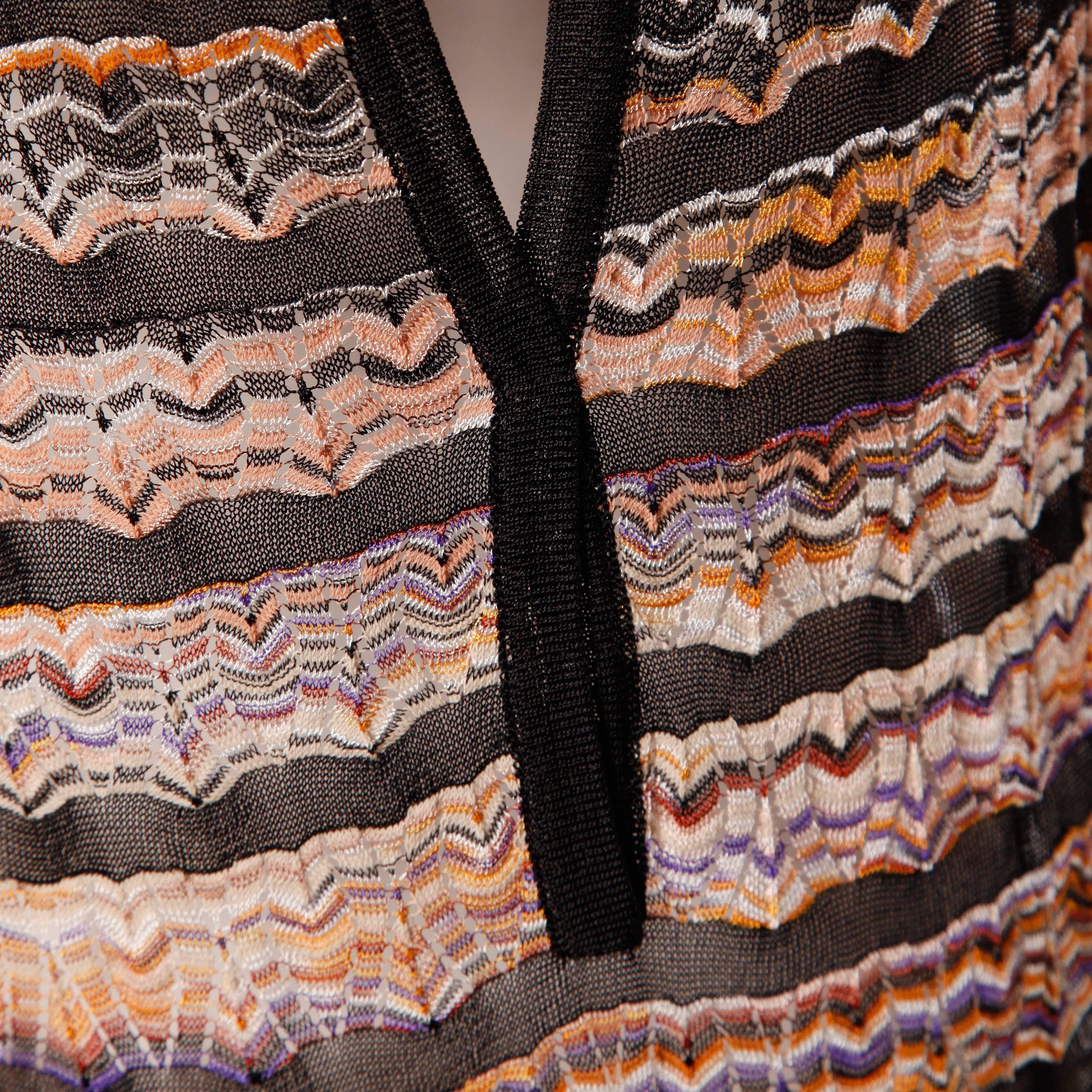Missoni Chevron Zig Zag Knit Dress with Cut Out Back In Excellent Condition In Sparks, NV