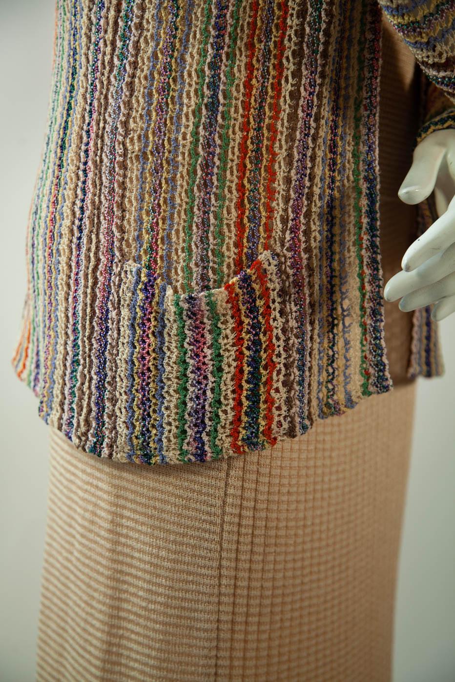 Missoni, Museum Documented Ensemble, Camisole, Skirt and Cardigan, 1973 For Sale 9
