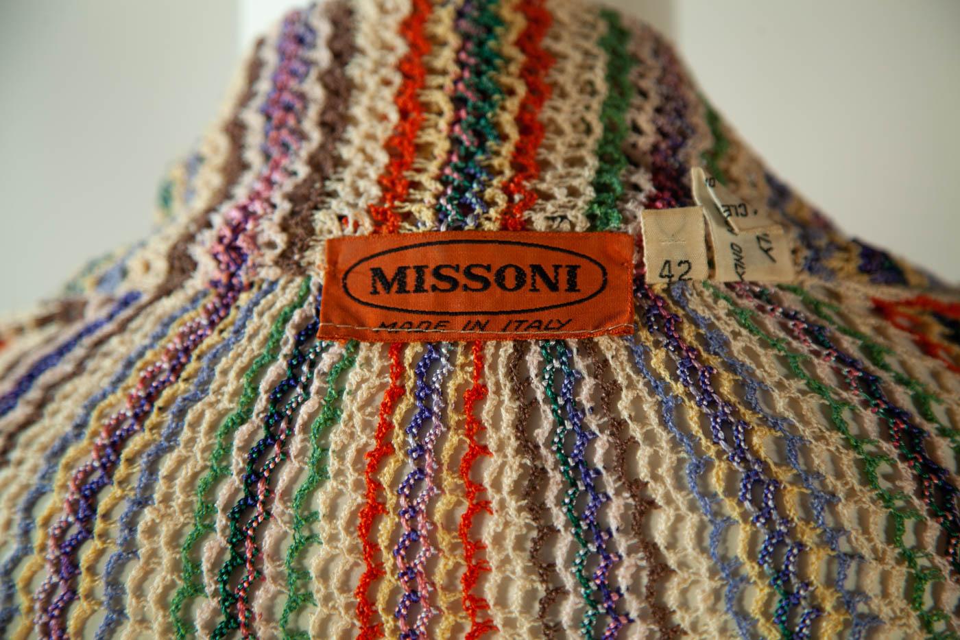 Missoni, Museum Documented Ensemble, Camisole, Skirt and Cardigan, 1973 For Sale 11