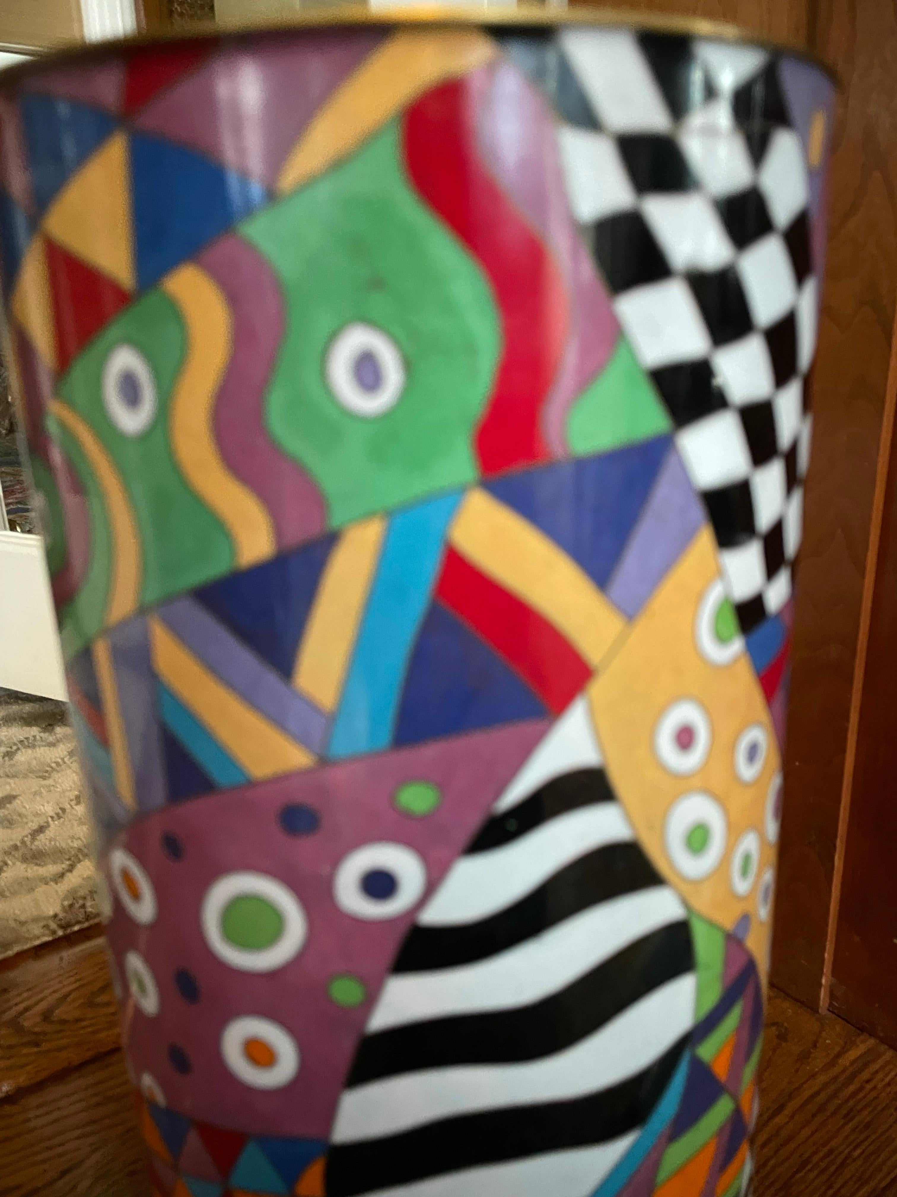Moderno Vaso Missoni Cloissone Colori Rari in vendita