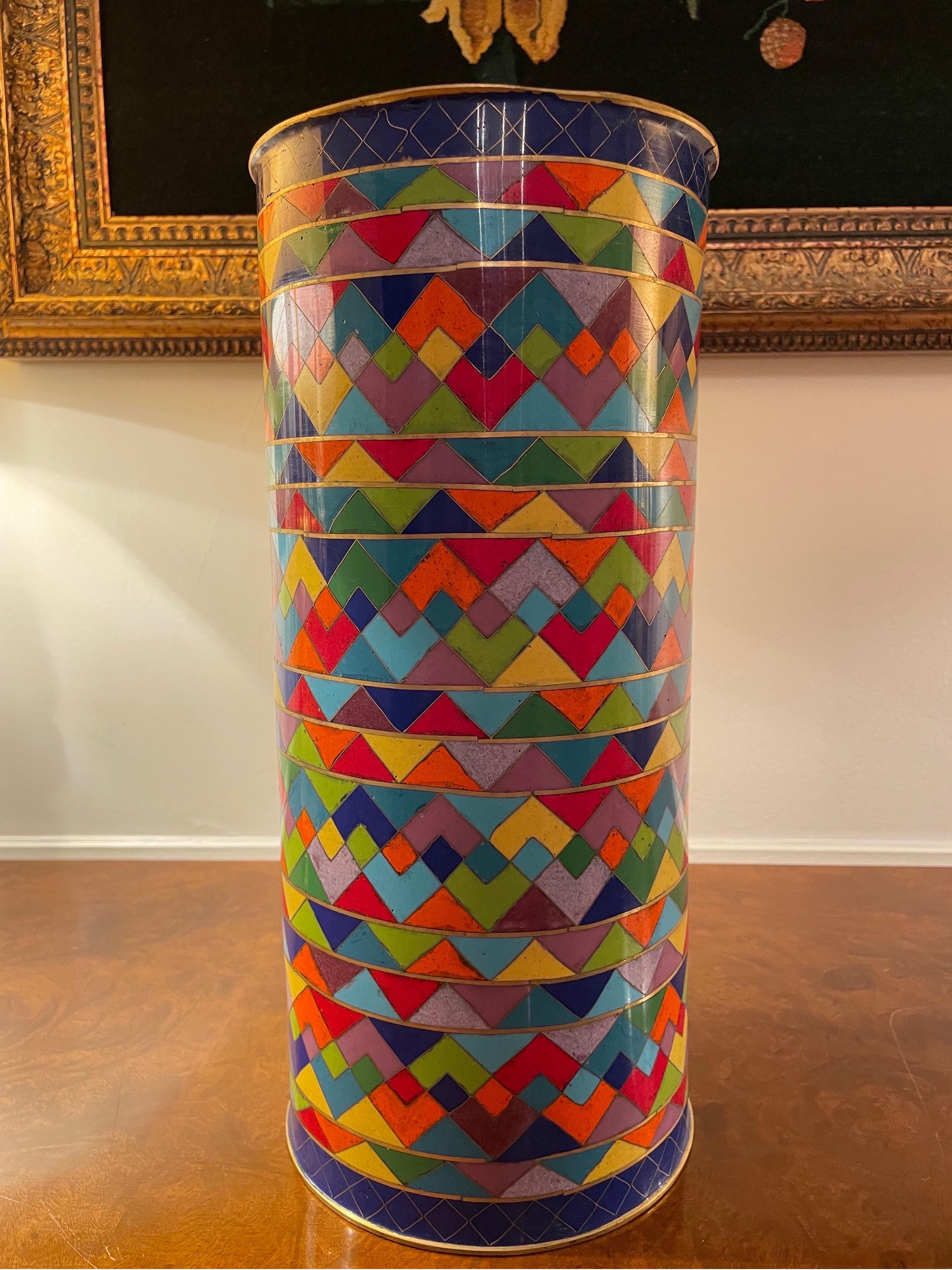 Modern Missoni Cloissone Vase Large Colors Rare  For Sale