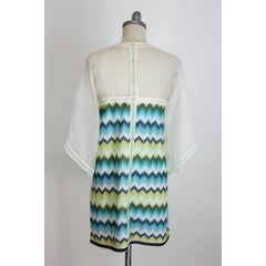 Missoni Cocktail Dress Silk Viscose Vintage Beige Blue