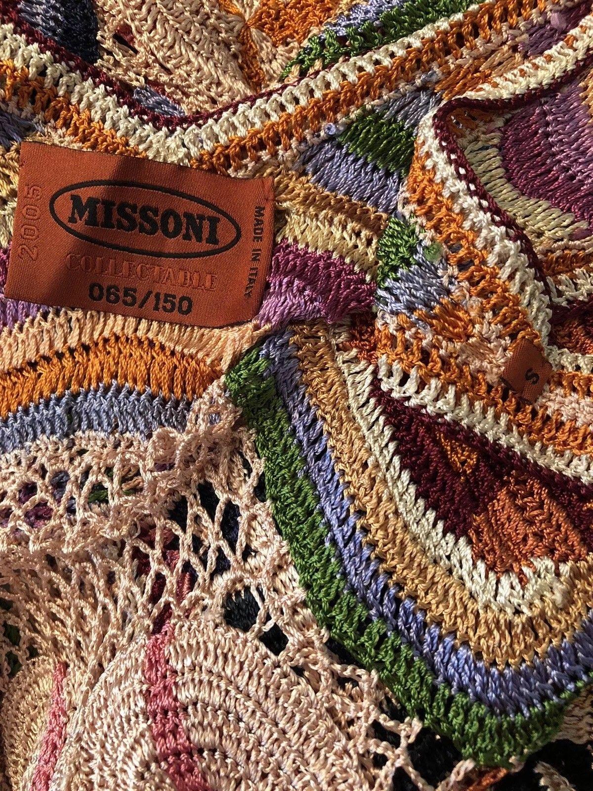 Beige Missoni Collectible 2005 Plunging Decollete Open Back Crochet Knit Dress