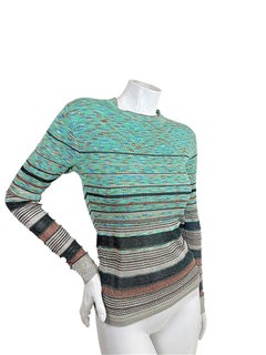 Pull en maille mélangée laine à rayures métalliques multicolores de la collection Missoni, taille IT 40