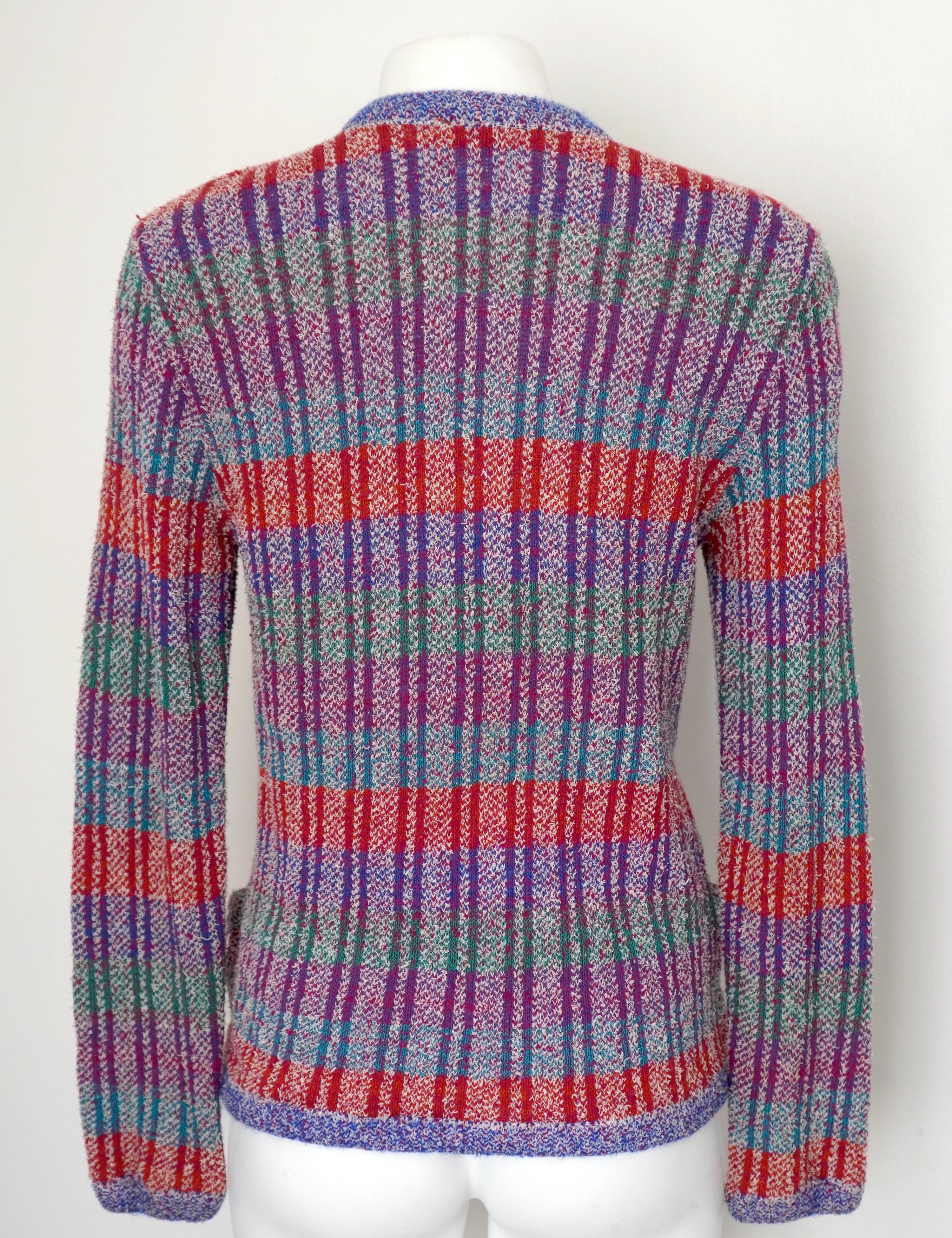 Missoni Colorful Striped Cardigan Sweater  In Excellent Condition For Sale In Beverly Hills, CA