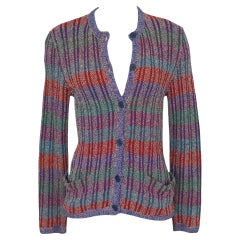 Missoni Colorful Striped Cardigan Sweater 