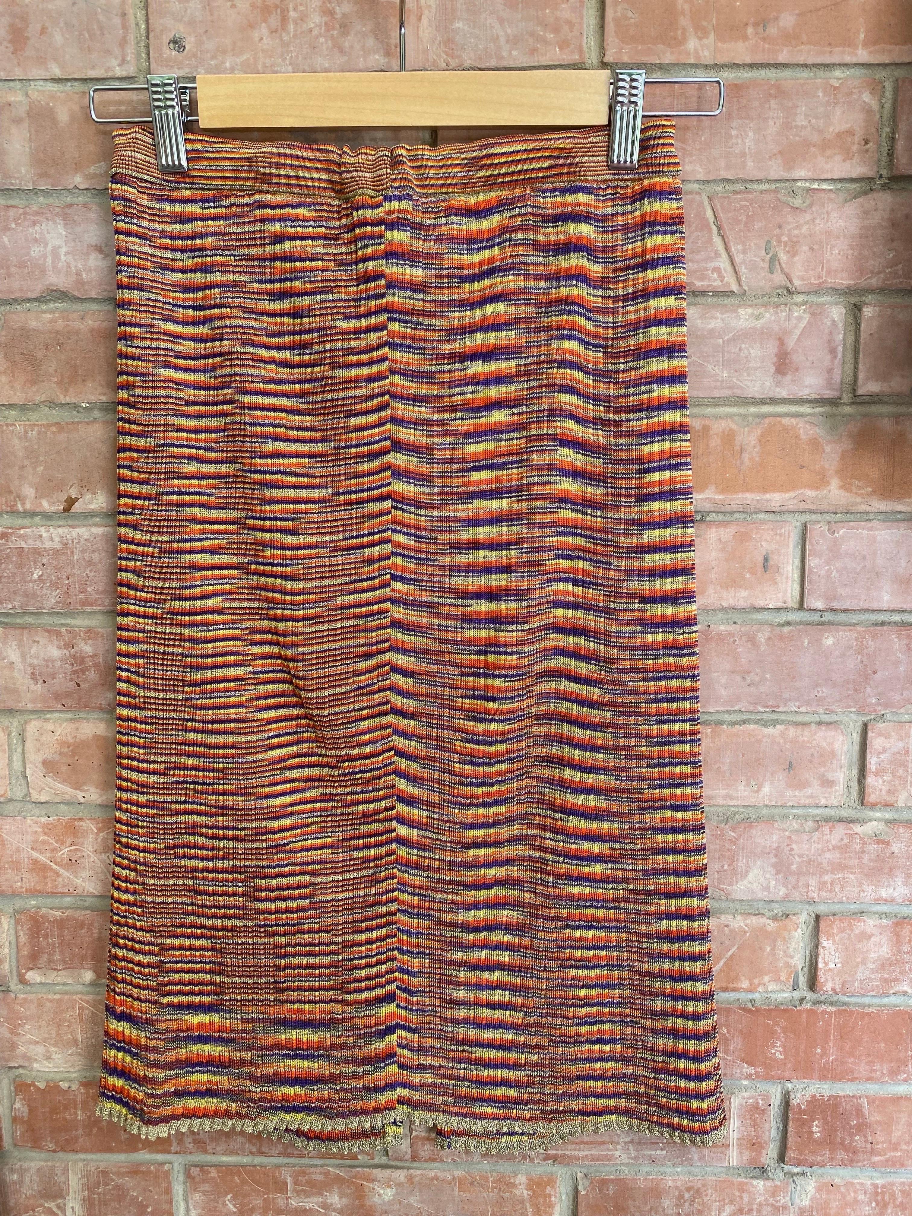 Brown Missoni complete knitted sweater and skirt