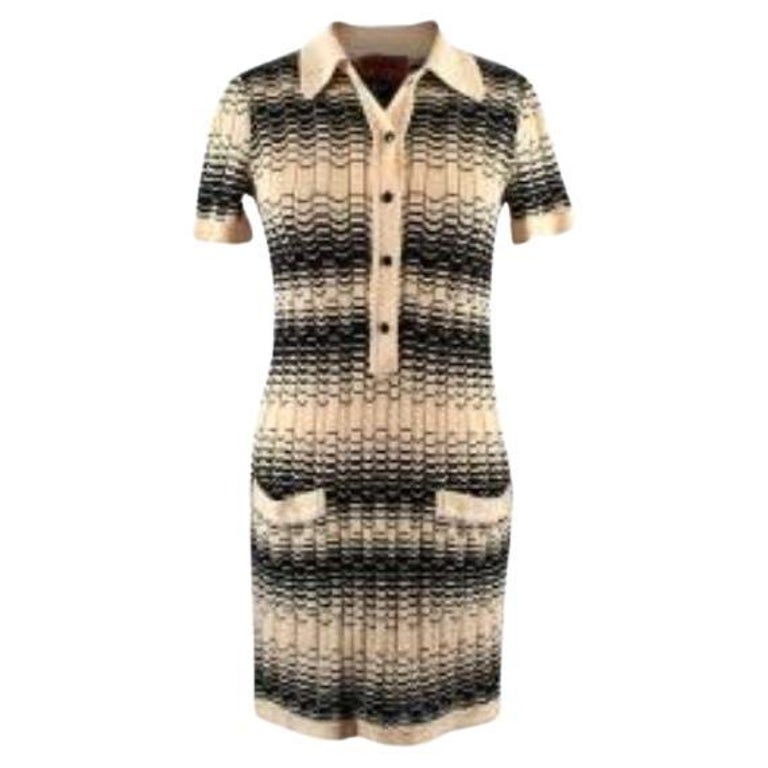 Missoni Cream and Black Knitted Short Sleeve Dress For Sale at 1stDibs