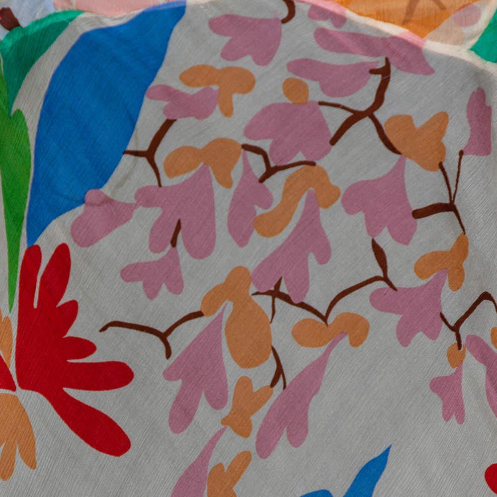 Robe longue Missoni en crêpe transparent à imprimé floral crème M Pour femmes en vente