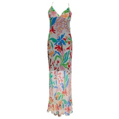 Missoni Cream Floral Print Crepe Sheer Maxi Dress M