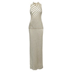 Missoni Cream & Gold Lurex Knit Top & Maxi Skirt Set S