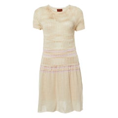 Missoni Cream Patterned Knit Mini Dress S