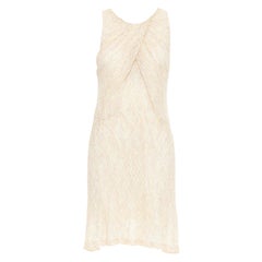 Missoni crema con paillettes, mini abito a maglia larga e collo a pieghe IT44 L.