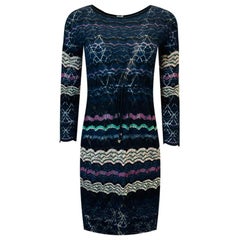 Vestito a righe in maglia all'uncinetto Missoni
