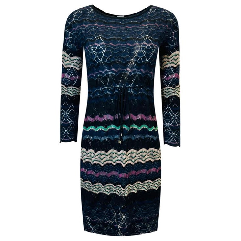 Missoni Crochet Knit Striped Dress For Sale at 1stDibs