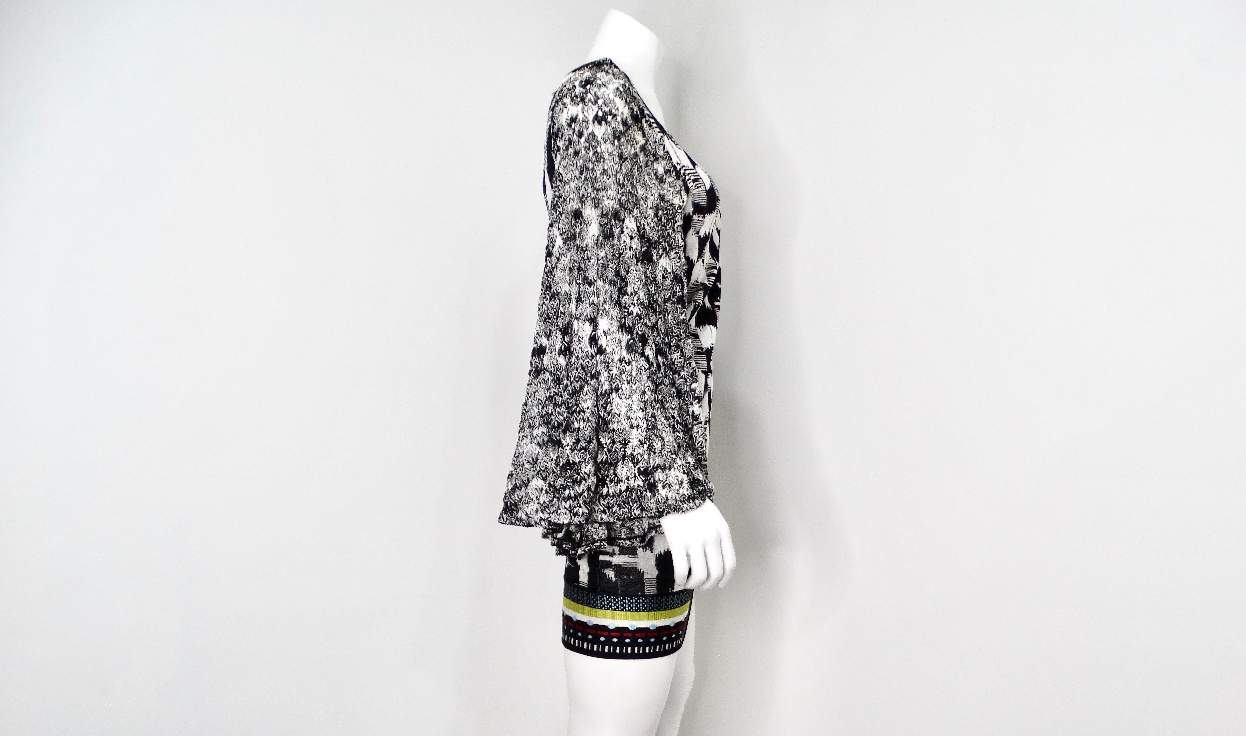 Missoni - Mini robe à manches cloche imprimée au crochet en vente 2