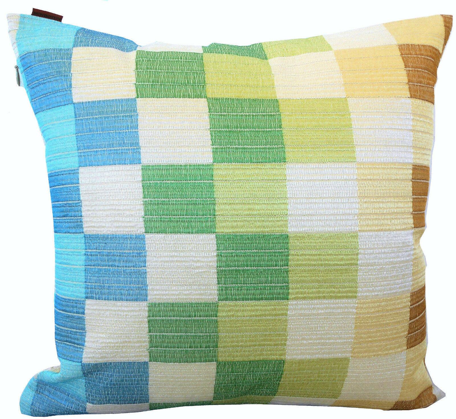 Missoni home cushion sham cover, drop-needle stitch, embroidered, 100% Cotton, “Iris” design, measures: 16” x 16” (40 x 40 cm), accepts 18” x 18” insert. Listing is for pair (set of 2).