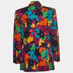 Missoni Donna Vintage Multicolor Printed Cotton Single Breasted Blazer M