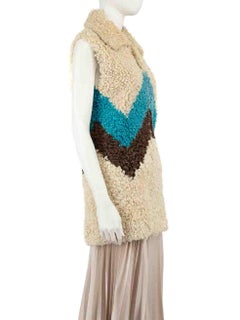 Missoni Ecru Shearling Zigzag Gilet Size L