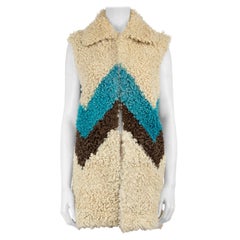 Missoni Gilet in Shearling Zigzag Ecru Taglia L.