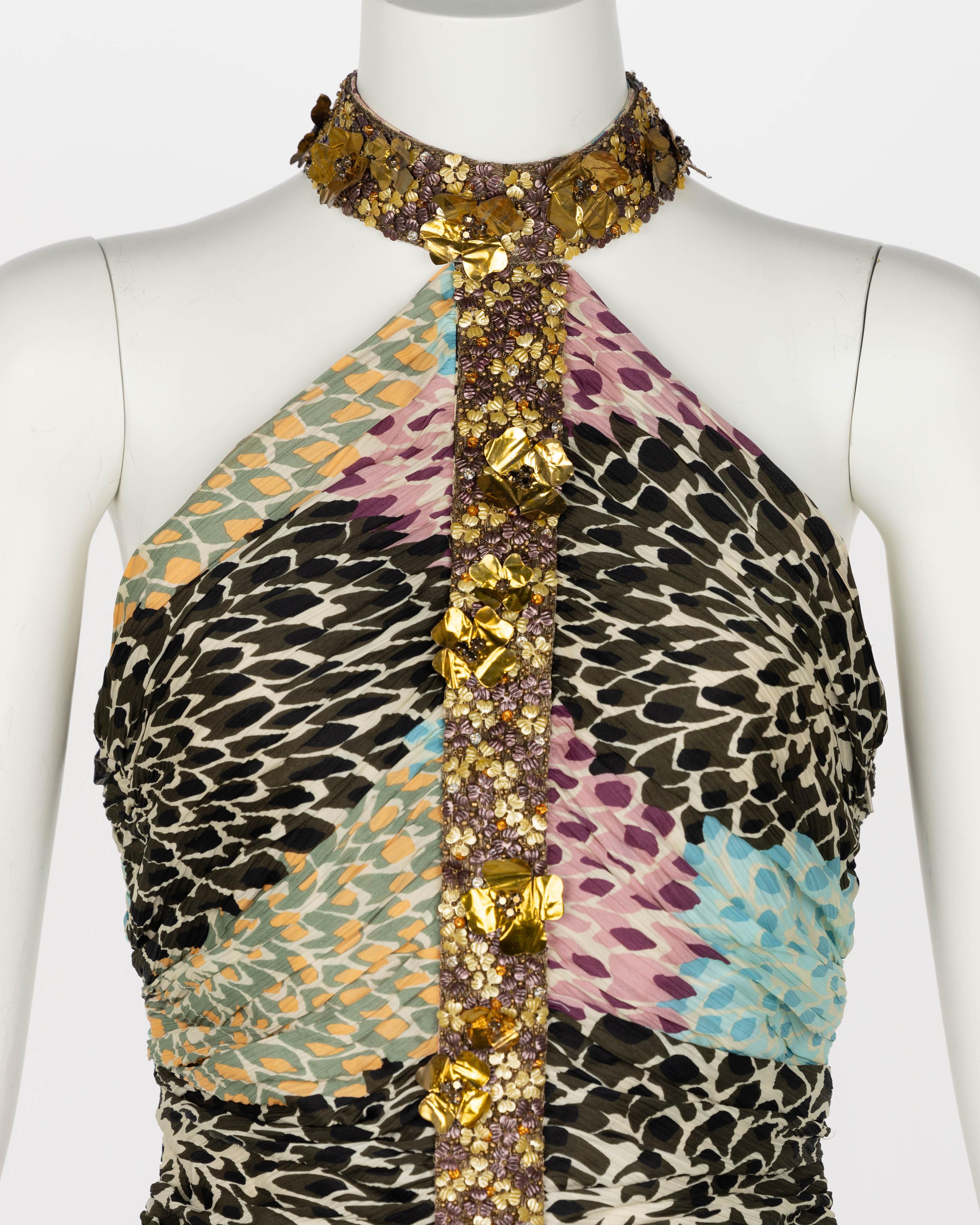 Missoni Embellished Silk Print Halter Dress F/W 2005 For Sale 3