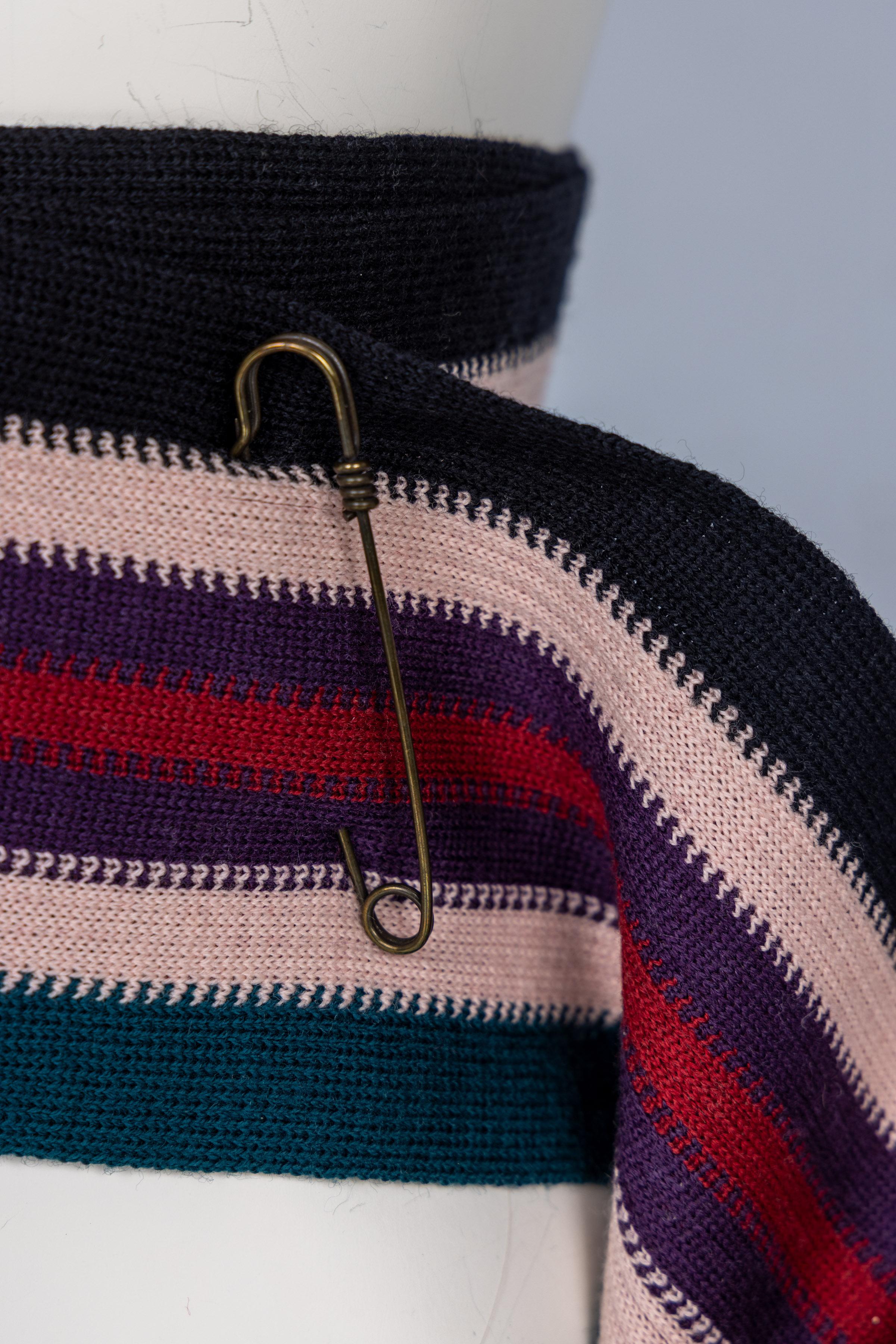 da uomo o donna Cintura Obi in maglia multicolore Missoni Autunno 2005 con finiture in pelle in vendita