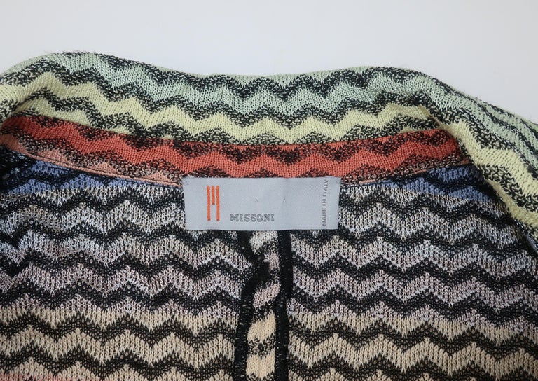 Missoni Flame Stitch Knit Sweater Jacket at 1stDibs