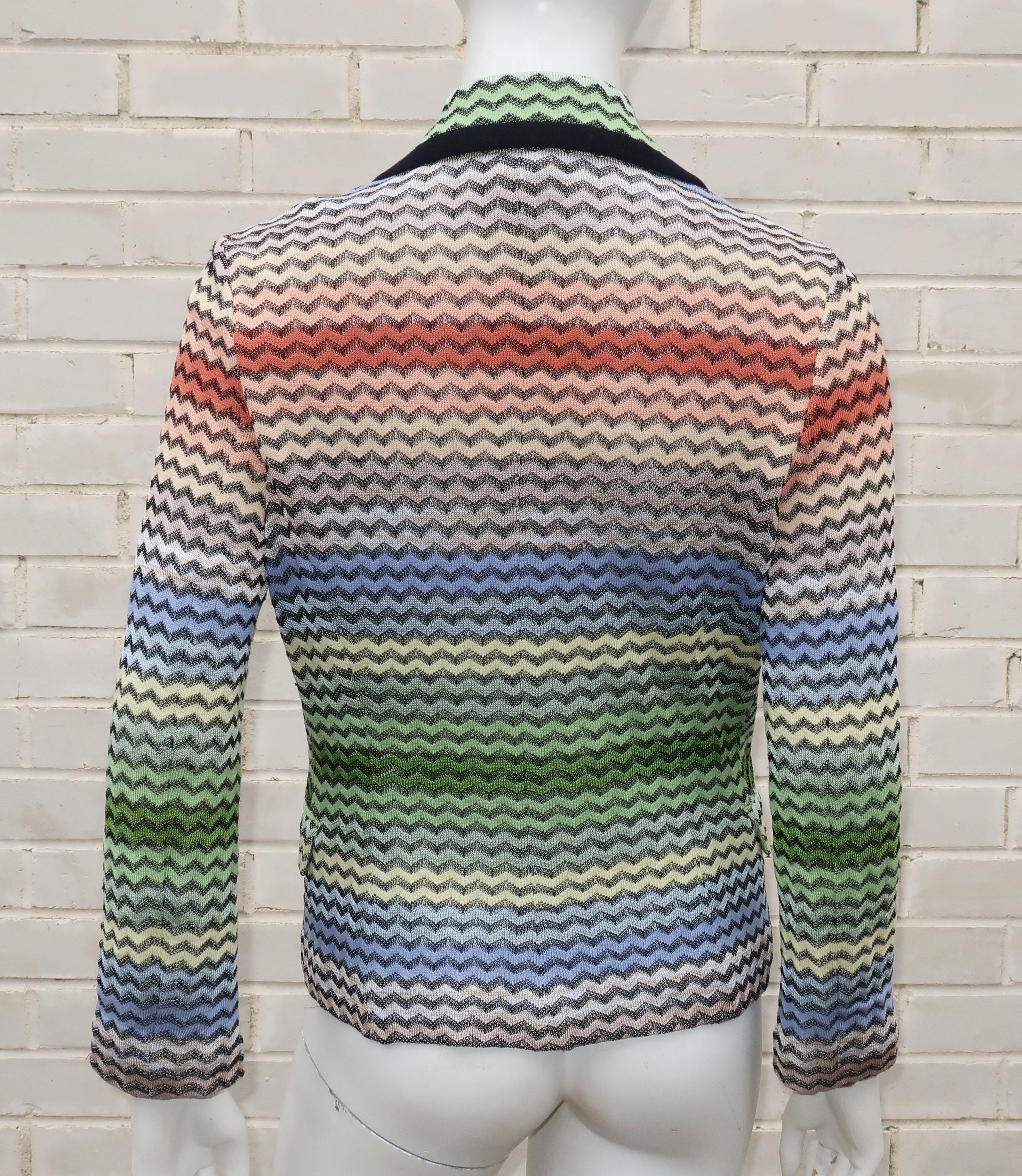 Missoni Flame Stitch Knit Sweater Jacket 1
