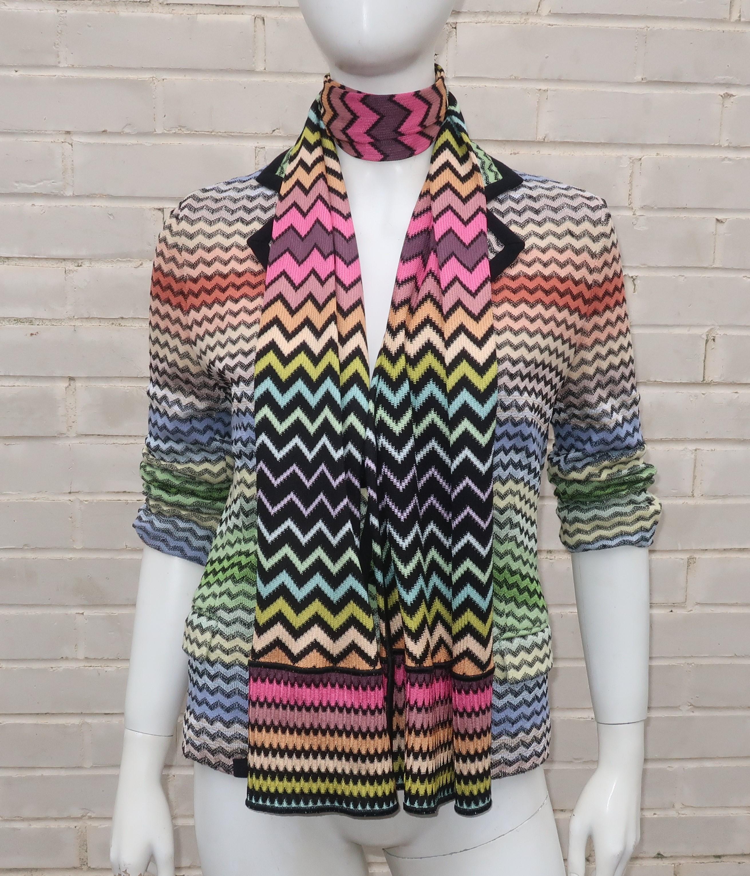 Missoni Flame Stitch Knit Sweater Jacket 4