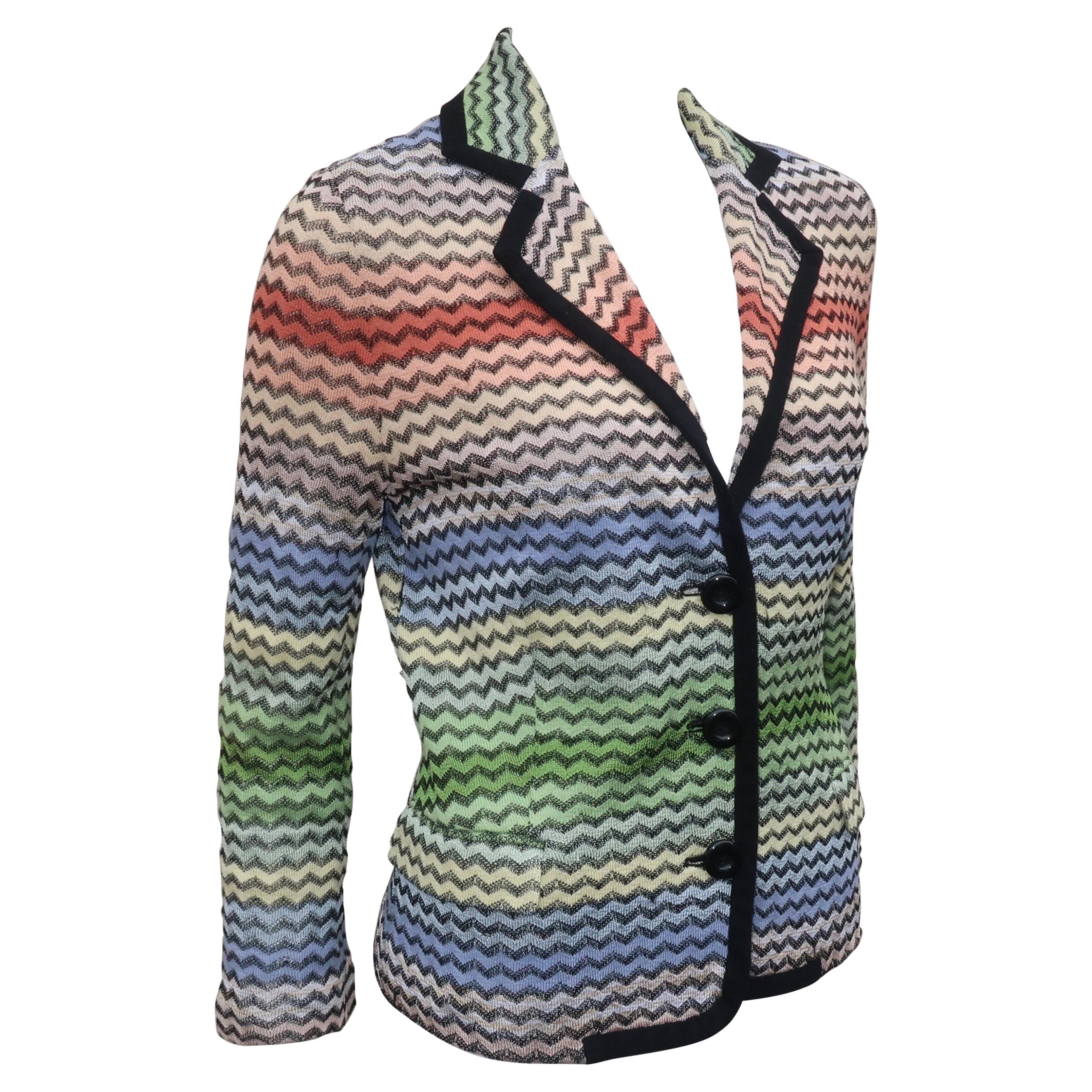 Missoni Flame Stitch Knit Sweater Jacket