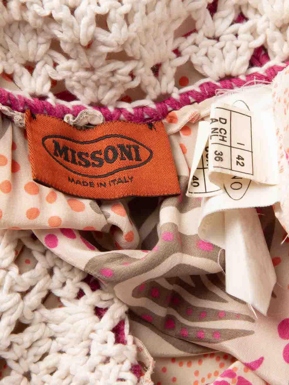 Missoni Floral Printed Crochet Accent Maxi Dress Size M For Sale 1