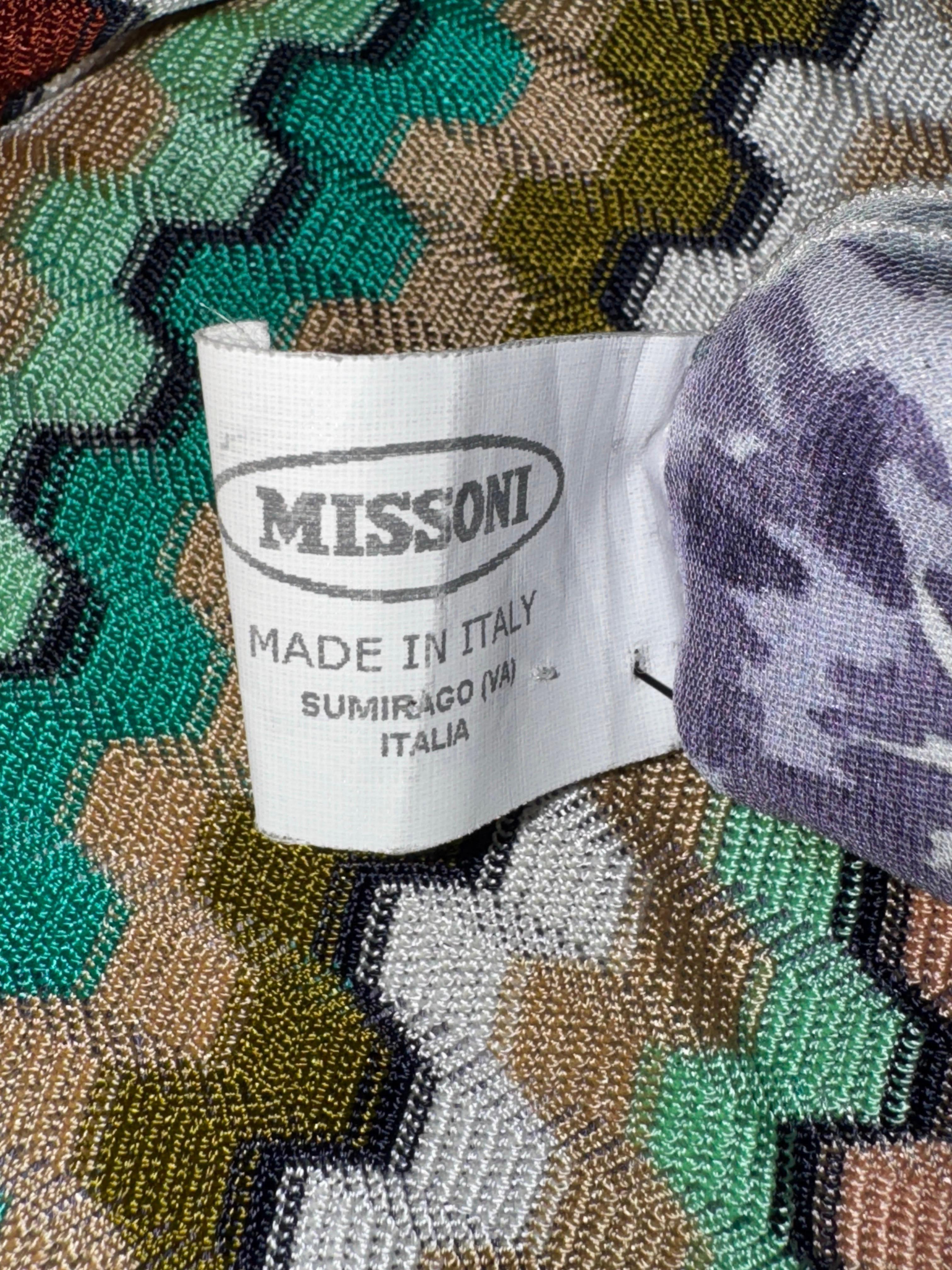 MISSONI Blusa de punto y pañuelo drapeado de seda floral y ganchillo Top 40 en venta 2