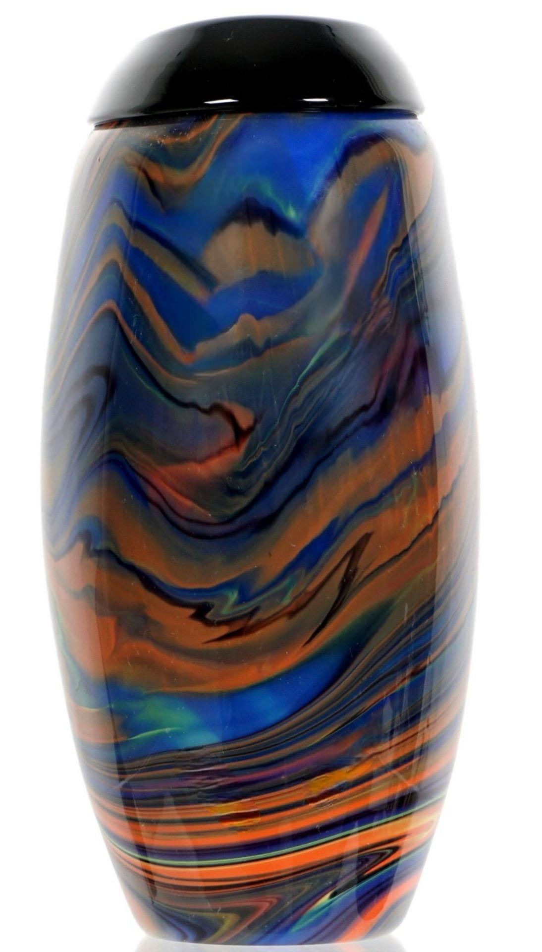 Hand-Crafted Missoni for Arte Vetro Murano 14.25” Tall Glass Vase For Sale