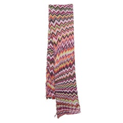 Missoni Foulard en tricot à motifs de chevrons multicolores