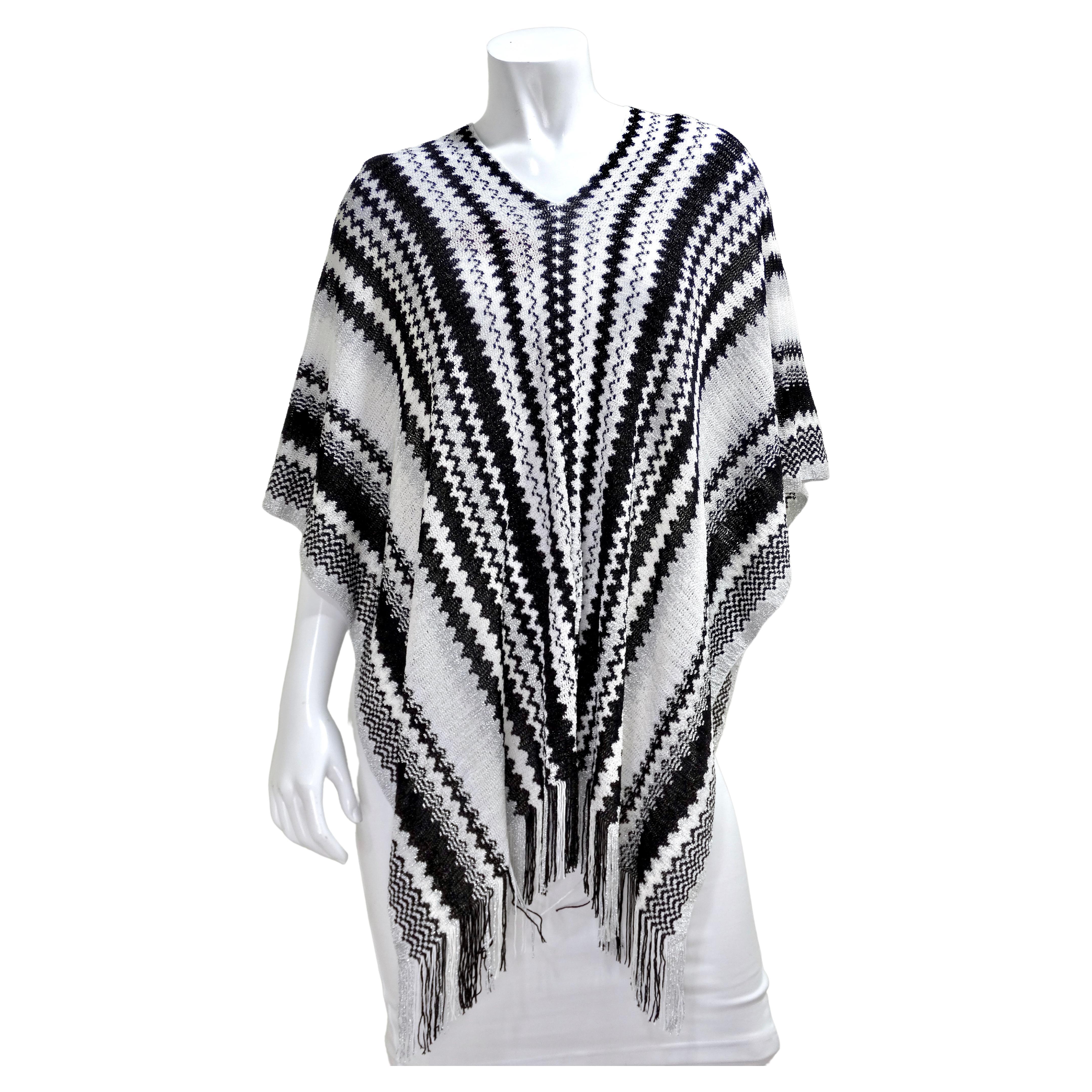MISSONI Poncho con frange Chevron